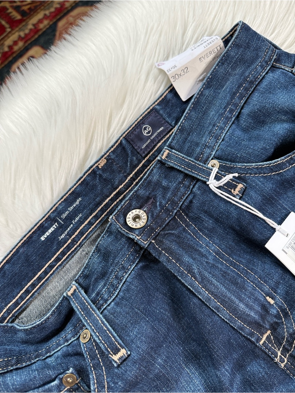 AG Everett Slim Straight Jeans Oxford Blue NWT 30x32 - Picture 3 of 6